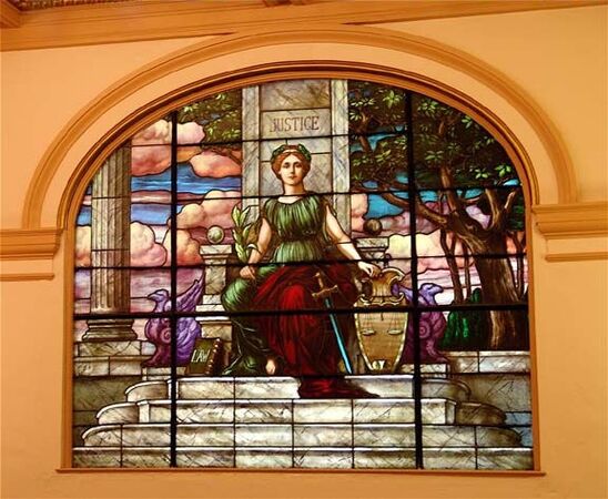 Lady Justice Stained Glass