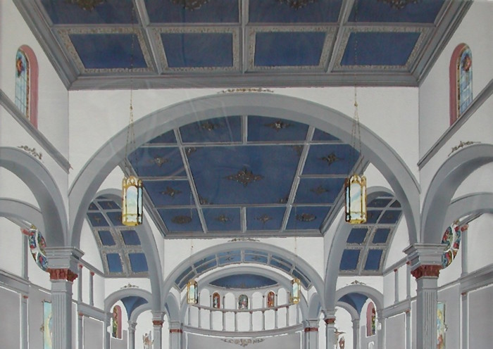 Water color rendition of an building interior Water color of Building Interior