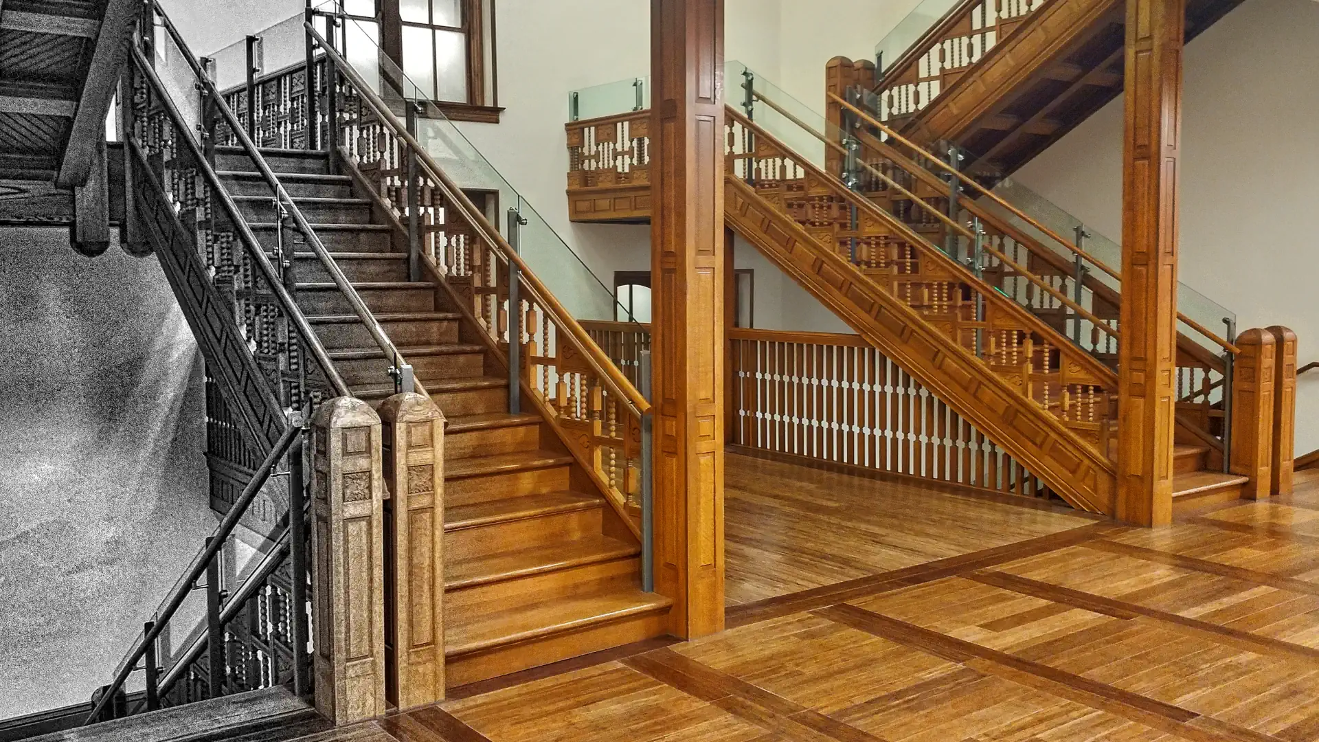 Restored Wood Staircase