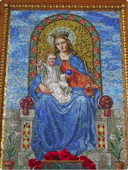 Mosaic of Mother Mary and Child