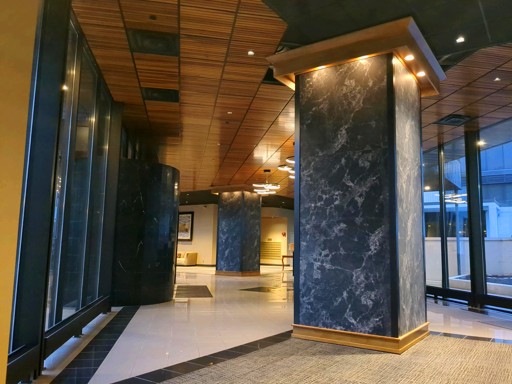 columns in twin towers lobby