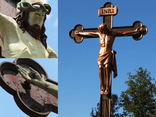 outdoor crucifix restoration collage
